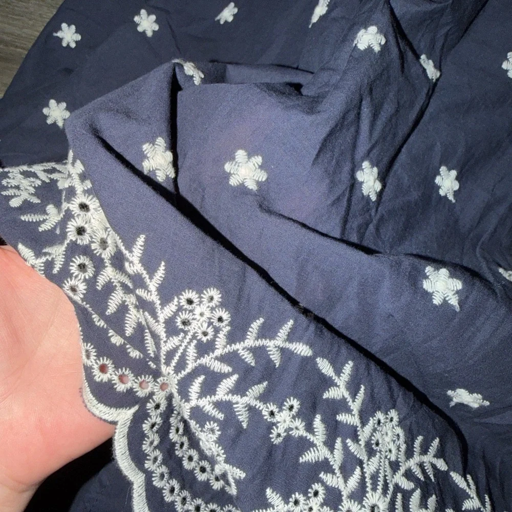 En Saison Nara Cotton Embroidered Tie-Strap Midi Dress - Picture 8 of 16